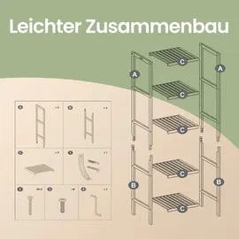 Songmics Badezimmerregal Carte 33 x 33 x 146 cm, Weiß