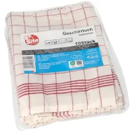 Sito Geschirrtücher `Halbleinen` , 10 Stück, rot-weiß,