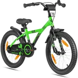 PROMETHEUS BICYCLES Kinderfahrrad 18 Zoll ab 5-6 Jahre mit Rücktritt und V-Brake GRÜN|SCHWARZ|alpingrün 18"