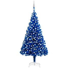 vidaXL Künstlicher Weihnachtsbaum mit LEDs Kugeln Blau 240cm PVC Modell 1