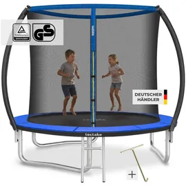 Tectake Jumpy Ø 244 cm inkl. Sicherheitsnetz Schwarz/Blau