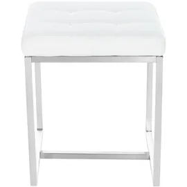 CLP Sitzhocker Barci Kunstleder 2er Set 40 x 45 x 40 cm Weiß