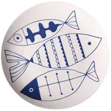 KICHOUSE Fischteller Porzellan mit Handbemalung Keramikteller mit Fischmotiven Spülmaschinenfest Mikrowellensicher