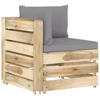 vidaXL Modulares Ecksofa natur/grau