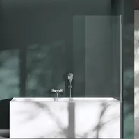 mai & mai Duschwand für Badewanne Sicherheitsglas mit NANO-Versiegelung Duschabtrennung Badewannenaufsatz 80x140cm Cortona201