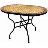 Marokkanischer Mosaiktisch Gartentisch Tisch Esstisch Garten Marokko Oval 100cm
