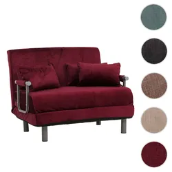 Schlafsessel HWC-K29, Klappsessel Schlafsofa G√§stebett, Liegefl√§che 190x100cm, Stoff Chenille (370g/m¬≤) ~ bordeaux