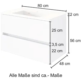 WELLTIME Waschtisch »Baabe« Breite 80 cm weiß
