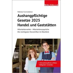 Aushangpflichtige Gesetze 2025 Handel und Gaststätten