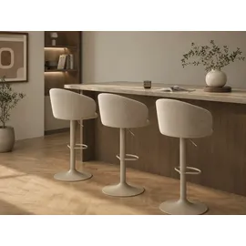 Actona GROUP Barhocker Eleanor gepolstert - drehbar & höhenverstellbar, moderne (1 St), Bequemer Barstuhl mit Fußstütze und Drehfunktion im Scandi Stil beige