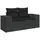 vidaXL Gartensofa 2-Sitzer Loungesofa schwarz