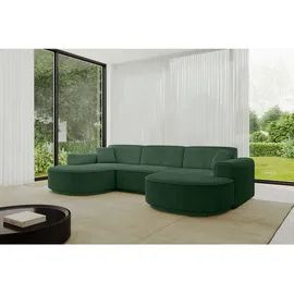 altdecor Eckcouch Cord 4-Sitzer Grün
