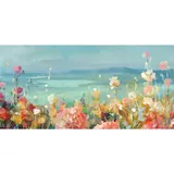 XXXLutz EUROART Wandbild 55 x 115 cm Coastal Dahlias II Holz Bunt