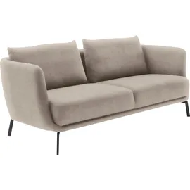 Schöner Wohnen 3-Sitzer "Pearl - 5 Jahre Hersteller-Garantie, auch in Bouclé", beige (sand), B:210cm H:71cm T:91cm, 100% Polyester, SCHÖNER WOHNEN-KOLLEKTION, Sofas, Maße (B/H/T): 210/71/91 cm, Füße Metall