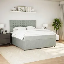 vidaXL Boxspringbett 180 x 200 cm Hellgrau