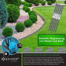 Kesser Flexible Rasenkante aus Kunststoff 4000 x 5 cm hellgrau