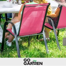 Zolta Metall-Gartenstühle Stapelstuhl 55 x 80 x 89 cm rosa 4 St.