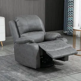 Homcom Relaxsessel mit Liegefunktion, Wippfunktion, Drehbarer Liegesessel mit Getränkehalter,