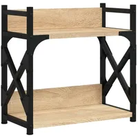 vidaXL Druckerständer, 2 Ablagen, Druckertisch Ständer mit verstellbaren Beinen, Schreibtischaufsatz Druckerhalter, Sonoma-Eiche Holzwerkstoff