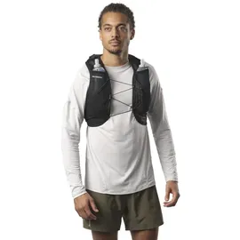 Salomon Active Skin 8 Unisex Hydrationsweste Trail running Wandern MTB mit Hydrationsflaschen, Einfache Flüssigkeitszufuhr, Präzise Passform, Optimierte Verstaumöglichkeiten, Schwarz, S