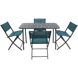 VCM Gartenmöbel 5er-Set - türkis/petrol ¦ Maße cm B. 110 H. 72