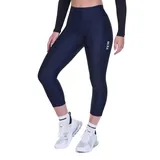 TCA Damen 3/4 gepolsterte Radhose mit hohem Bund. atmungsaktiv. mit Taschen. navyblau M