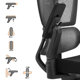 HJH Office Ergo U2 Flex3 Stoff Schwarz