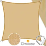 Kesser Sonnensegel Sonnenschutz Windschutz HDPE Gewebe wasserabweisend - windabweisend 5-fach quer vernäht robust & stabil Schattenspender Garten Balkon Terrasse