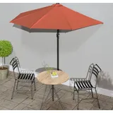 Maison Exclusive - Balkon-Sonnenschirm Alu-Mast Terrakotta 270x144x222cm Halbrund - Braun