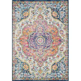livabliss Teppich RABAT, rechteckig, Höhe: 8 mm, Orient-Optik, Vintage Design, Boho Stil, Kurzflor, Wohnzimmer bunt 120 cm x 170 cm x 8 mm