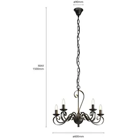 LINDBY Kronleuchter Shervan, Aus Metall, Antik, / 38