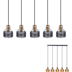 NÄVE LED Pendelleuchte "FORO", schwarz (schwarz, golden), H: 120,00cm, Lampen, schwarz/golden