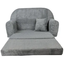 FORTISLINE Kindersofa Rosalia Mini 78 x 45 x 40 cm Textil hellgrau