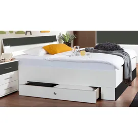 WIMEX Stauraumbett "Cheep", weiß (weiß, graphit), Liegefläche Länge B: 200cm x 180cm, 180x200cm, Betten, Stauraumbett, mit LED-Beleuchtung und Schubkästen