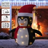 ECD Germany Weihnacht LED Pinguin Nachtlicht beleuchtet faltbar Weihnachtsdeko Außen 68cm WW