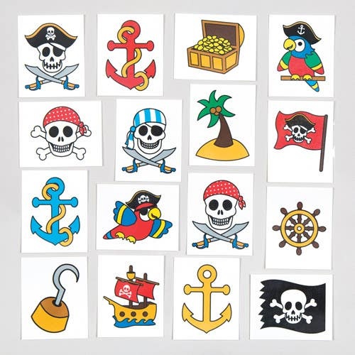 Tattoos "Pesty Pirates" (48 Stück) Mitgebsel