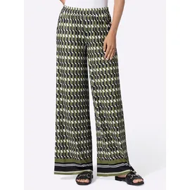 Heine Druckhose Jersey Hosen Grün/Schwarz 44