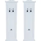 Mendler 2er-Set Garderobe Wandgarderobe Garderobenpaneel, Wandhaken 109x28x4cm