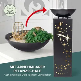 Easy Maxx LED Dekosäule 87 cm Beton-Optik Pflanzschale grau
