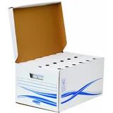 Fellowes BANKERS BOX System Klappdeckelbox Maxi 6 Archivschachteln weiß, 55.4x28x35.6 cm