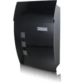 BITUXX - Wandbriefkasten Briefkasten Schwarz Postbriefkasten Postkasten Hausbriefkasten