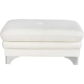 Cotta Polstergarnitur COTTA "Enterprise", weiß (altweiß), Leder PAMPAS,mit Kopfteilverstellung,mit Armteilverstellung, Sitzmöbel-Sets, Set bestehend aus: 2-Sitzer mit Kopfteilverstellung & Hocker