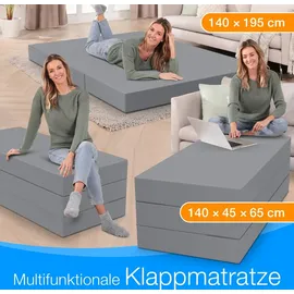 Bestschlaf Gästematratze, 140x195x15 cm, grau