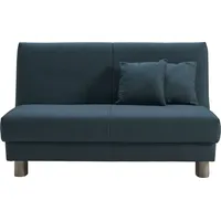 Ell + Ell Schlafsofa »Enny Liegefläche Breite 120 oder 140 cm, Liegehöhe 40 cm, Füße alufarben, bei Breite 140 cm Rückenlehne wahlweise mit Relaxfunktion blau