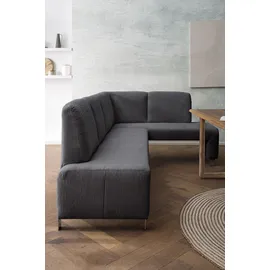 exxpo - sofa fashion "Intenso, viele Bezugsstoffe Cord, Leder, Struktur 244/157 cm (B/T)", grau (anthrazith), B:244cm H:91cm T:157cm, NaturLeder;Strukturstoff (Zusammensetzung: Polyester 100%);Luxus-Microfaser (Zusammensetzung: Aufgeflockte 100% Polyester