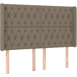 vidaXL Boxspringbett mit Matratze & LED Taupe 140x200 cm Stoff