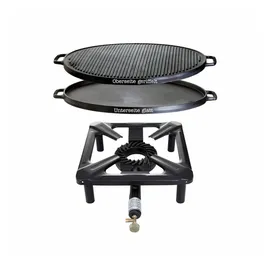 Paella World Hockerkocher Gaskocher 7 kW mit variabler Gusseisengrillplatte
