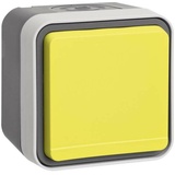 Berker Steckdose SCHUKO mit gelbem Klappdeckel, grau/lichtgrau (47403524)