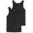 SCHIESSER UNCOVER by SCHIESSER Herren Unterhemden im Pack - Vorteilspack, Serie "Uncover", Rundhals Schwarz L