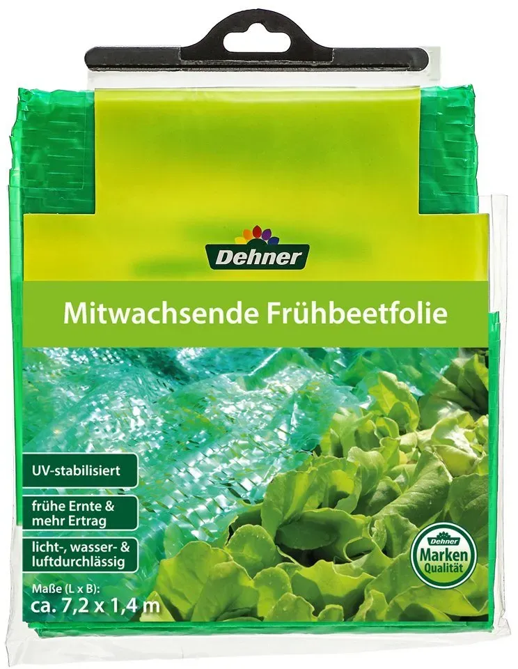 Dehner Pflanzenschutzdach Frühbeetfolie mitwachsend, ca. 7.2 x 1.4 m grün